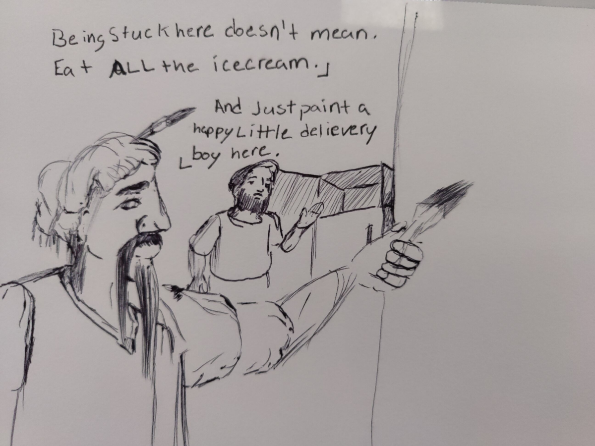 Inked Path: A clown is given a clue.
Amongst the frames, away-ink, comic art, comic strips, inkedpath, late to the party, puzzlement, Quibbles of the scribbles, the clone did it, used or not, webcomic