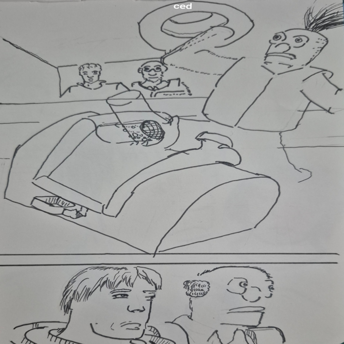 Inked path: Catalyzes without suppressibility,  Amongst the frames, away-ink, comic art, comic strips, inkedpath, late to the party, puzzlement, Quibbles of the scribbles, the clone did it, used or not, webcomic