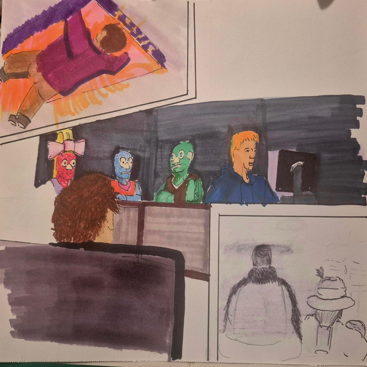 Inked path: A shadow flashed of the past, comic art, comic strips, inkedpath, late to the party, puzzlement, Quibbles of the scribbles, the clone did it, used or not, webcomic.