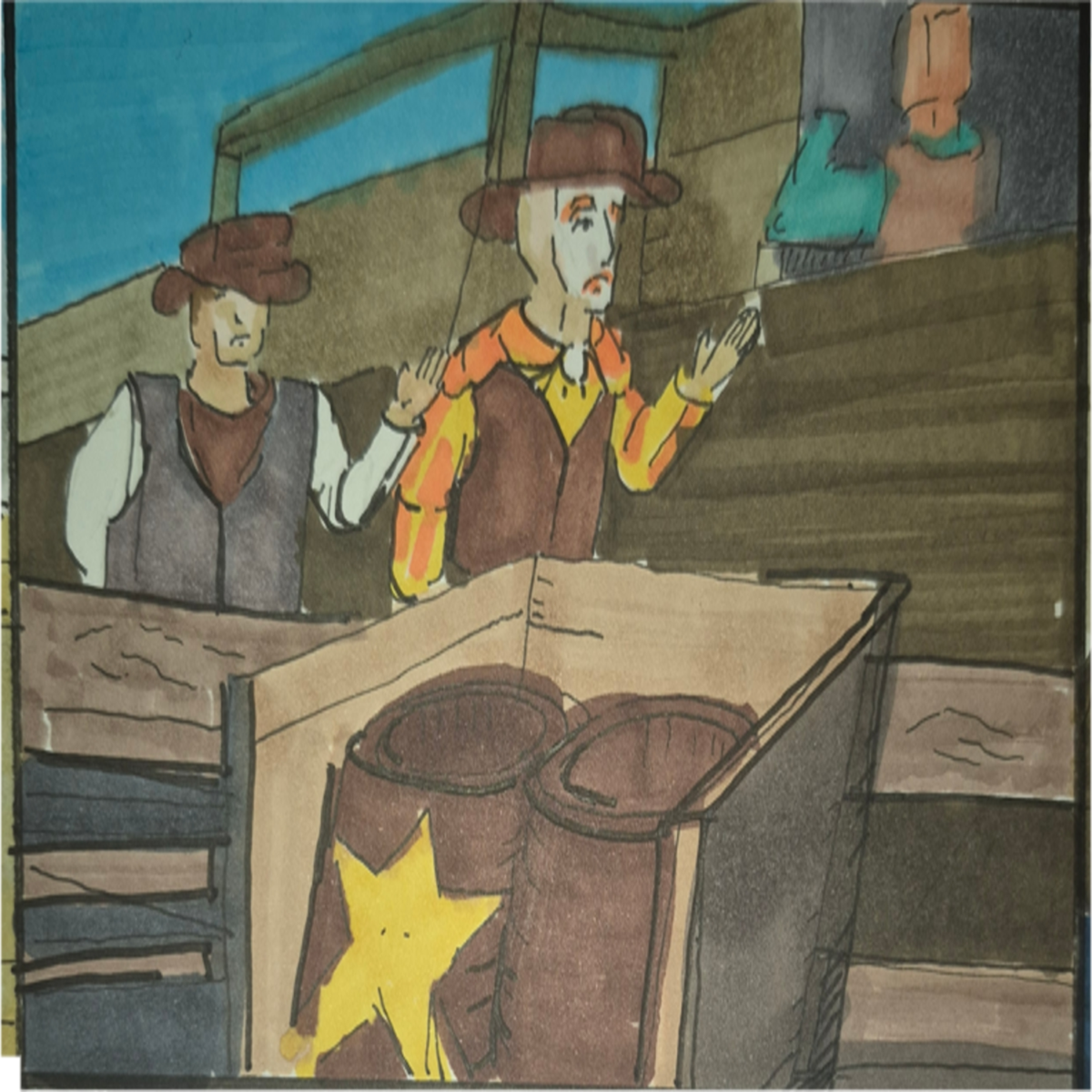 Inked path: A crazed thinking or a path. - web comic strip entry of - Away-Ink Becoming the clown bonkers