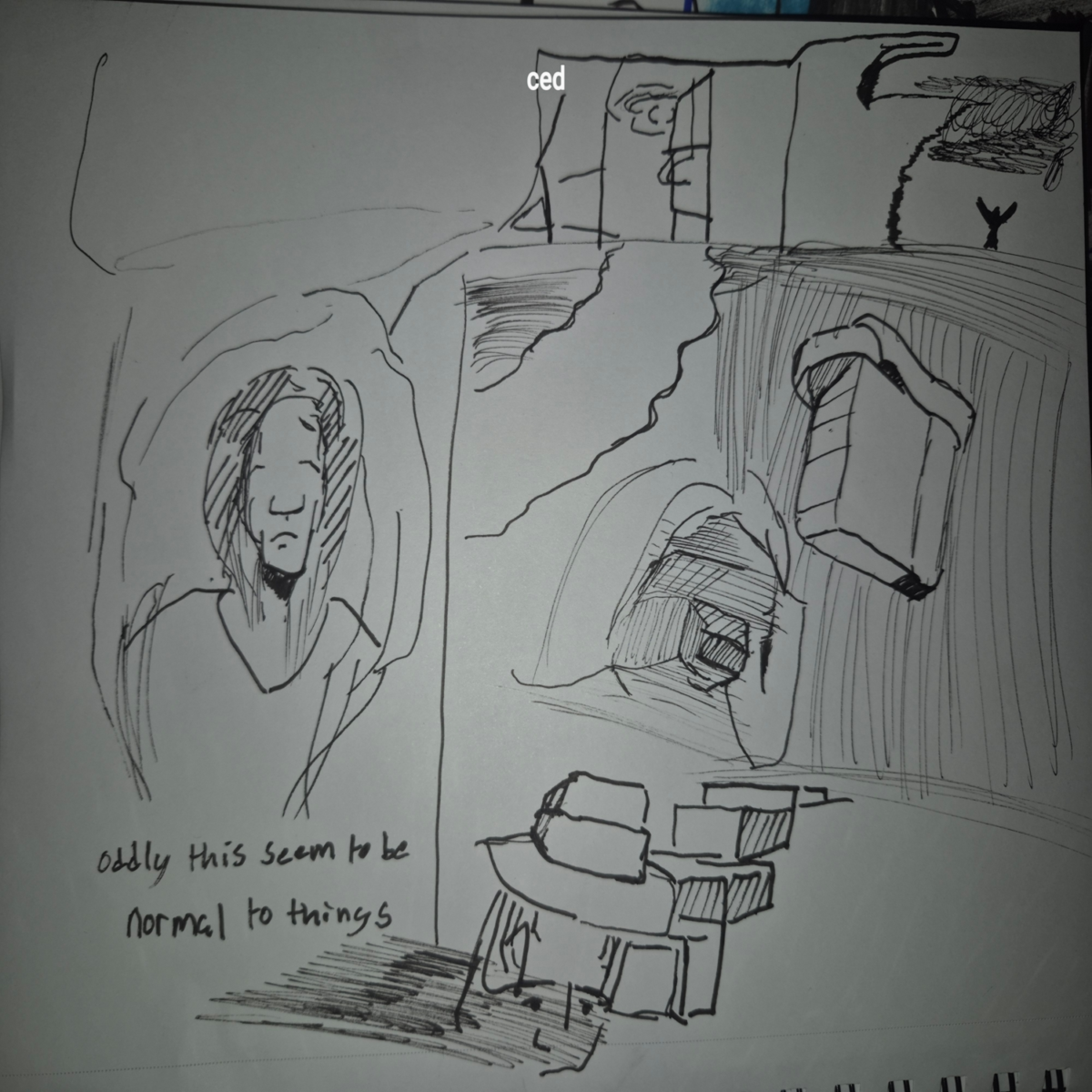 A inked image used to build a tour of the pieces present in the normal context
