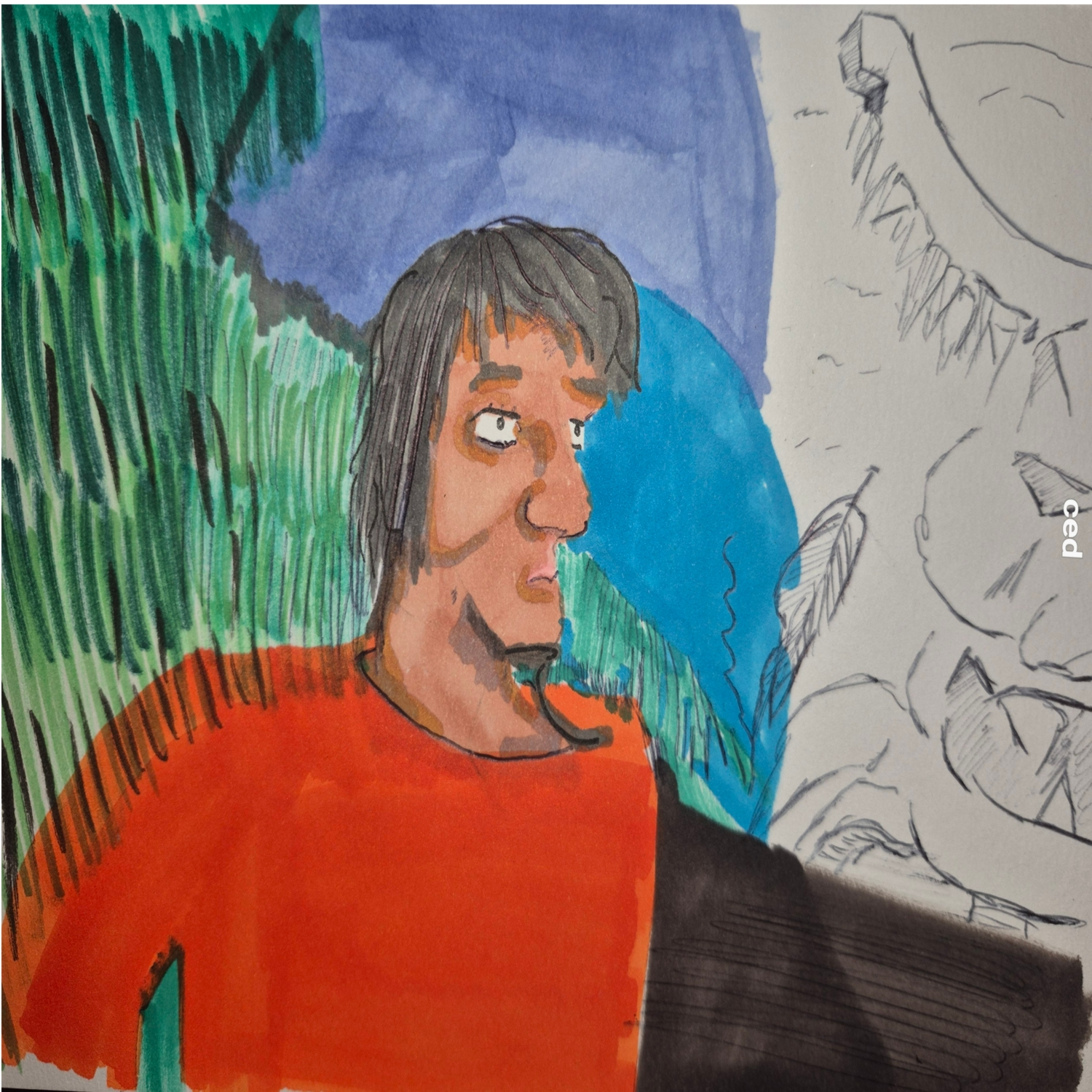 Inked path:  How is a Tunnel, Strings One Guided Path?
Amongst the frames, away-ink, comic art, comic strips, inkedpath, late to the party, puzzlement, Quibbles of the scribbles, the clone did it, used or not, webcomic