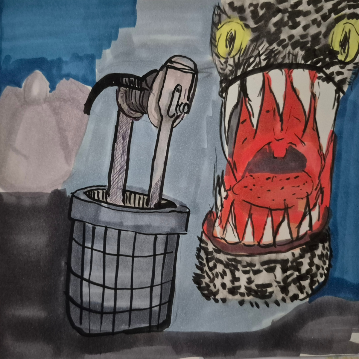 Inked Path: The stillness allows the drawing,  Amongst the frames, away-ink, comic art, comic strips, inkedpath, late to the party, puzzlement, Quibbles of the scribbles, the clone did it, used or not, webcomic