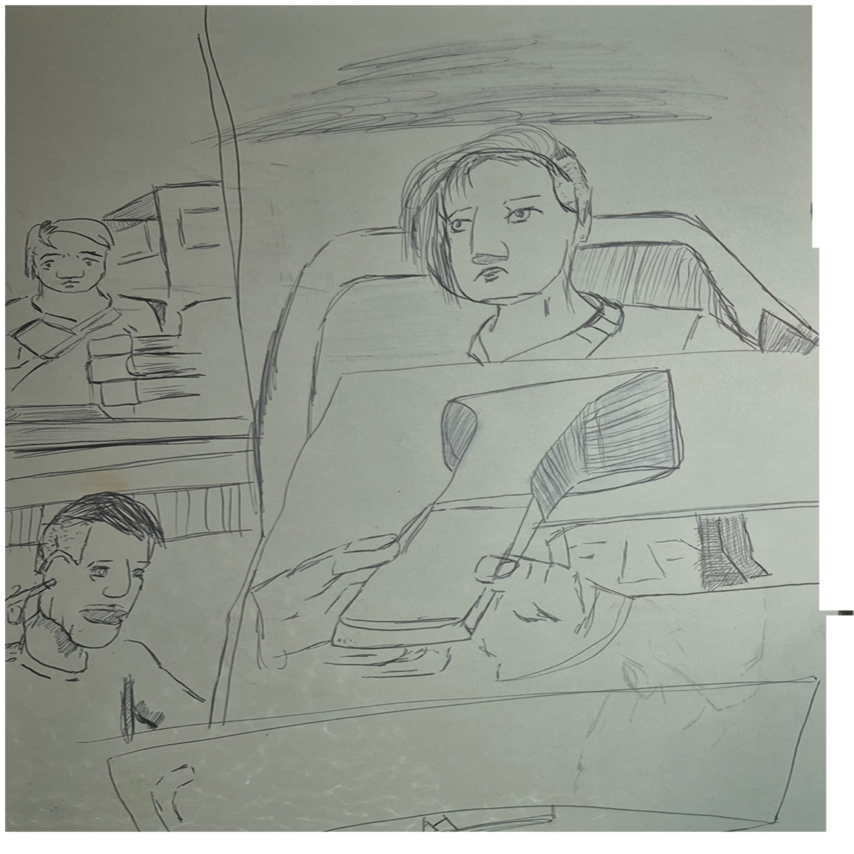 Inked Path: Taggers a wall, non-compos mentis,  Amongst the frames, away-ink, comic art, comic strips, inkedpath, late to the party, puzzlement, Quibbles of the scribbles, the clone did it, used or not, webcomic