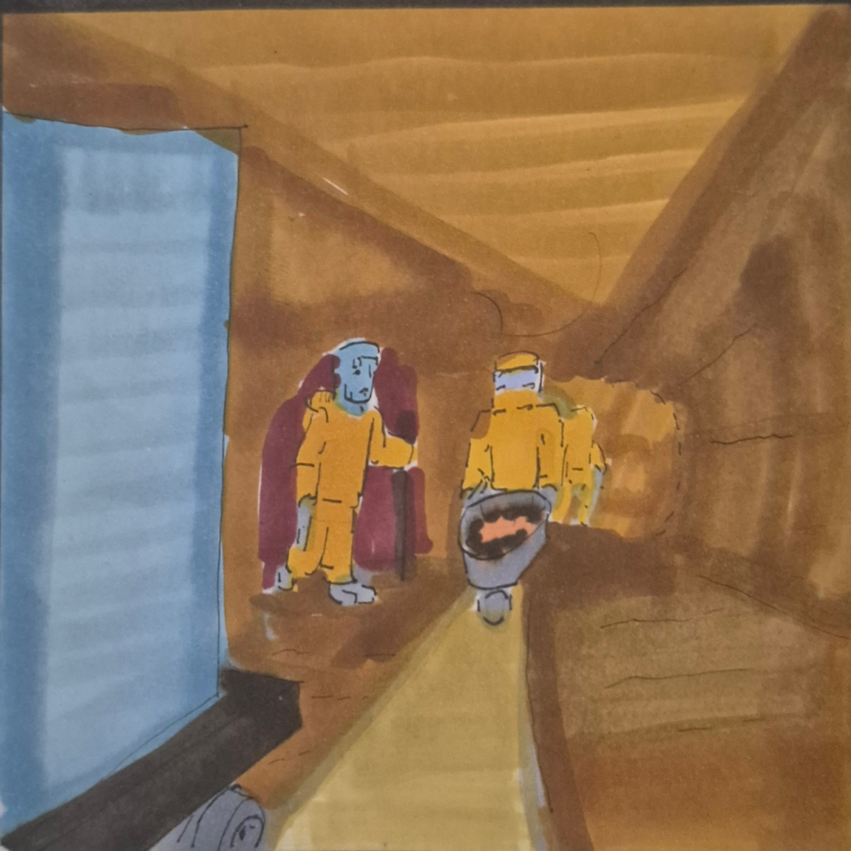 Inked path:  How is a Tunnel, Strings One Guided Path?
Amongst the frames, away-ink, comic art, comic strips, inkedpath, late to the party, puzzlement, Quibbles of the scribbles, the clone did it, used or not, webcomic