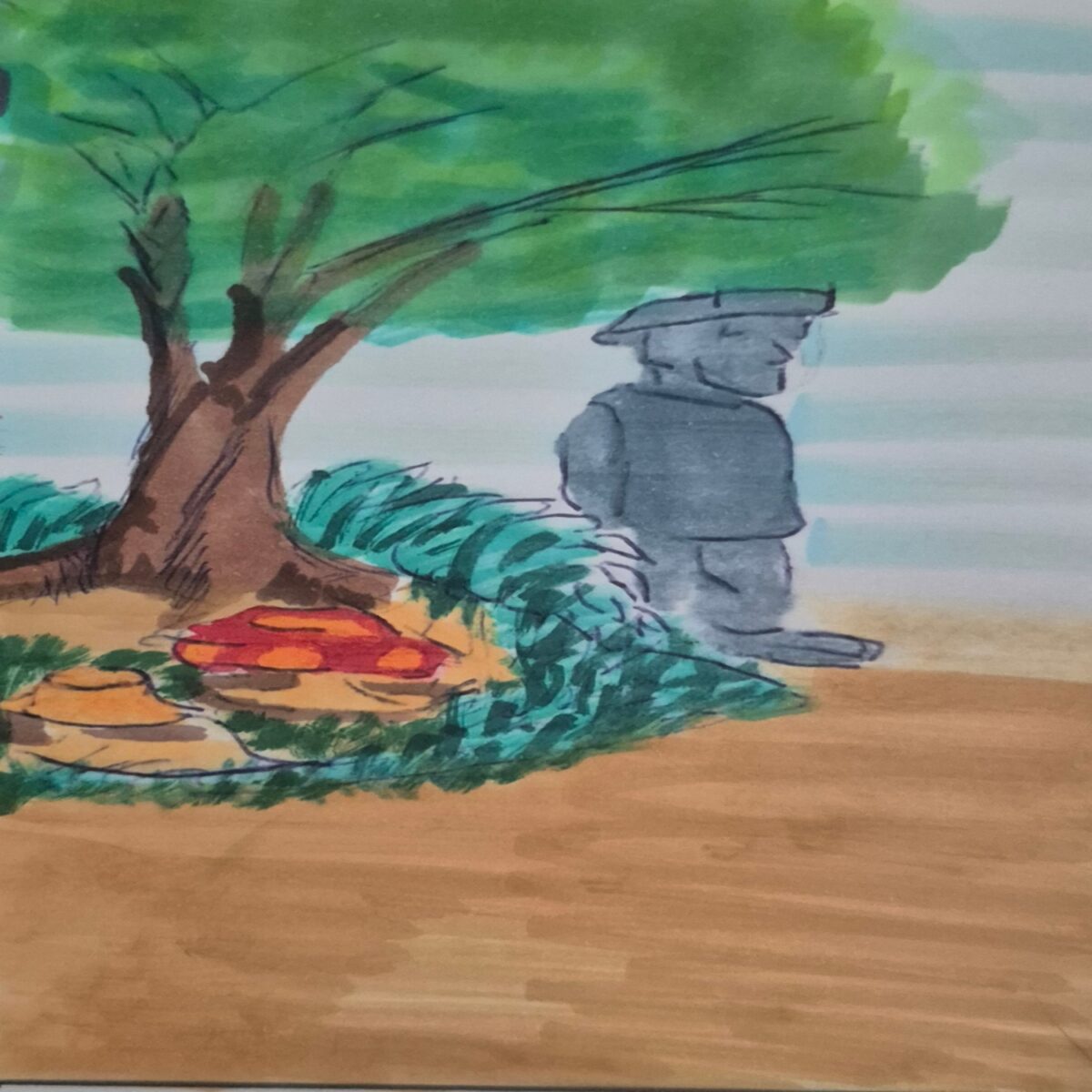 Inked Path: Taggers a wall, non-compos mentis,  Amongst the frames, away-ink, comic art, comic strips, inkedpath, late to the party, puzzlement, Quibbles of the scribbles, the clone did it, used or not, webcomic