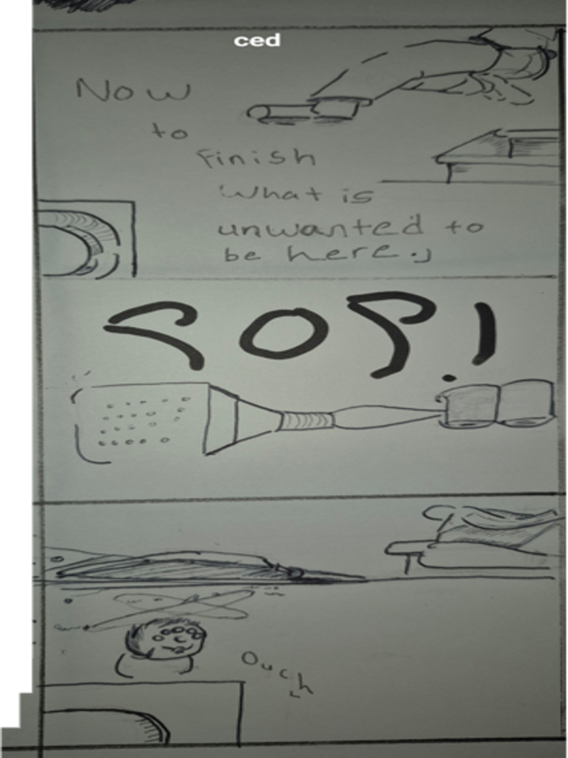 Inked path: A crazed thinking or a path. - web comic strip entry of - amongst the frames