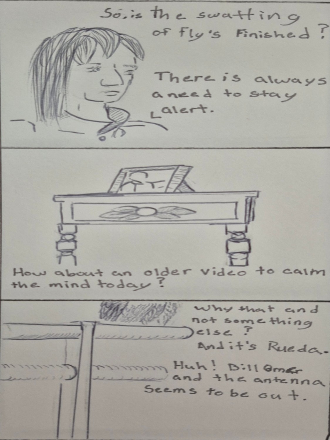 Inked path: Mentally depending on the Connection,  Amongst the frames, away-ink, comic art, comic strips, inkedpath, late to the party, puzzlement, Quibbles of the scribbles, the clone did it, used or not, webcomic