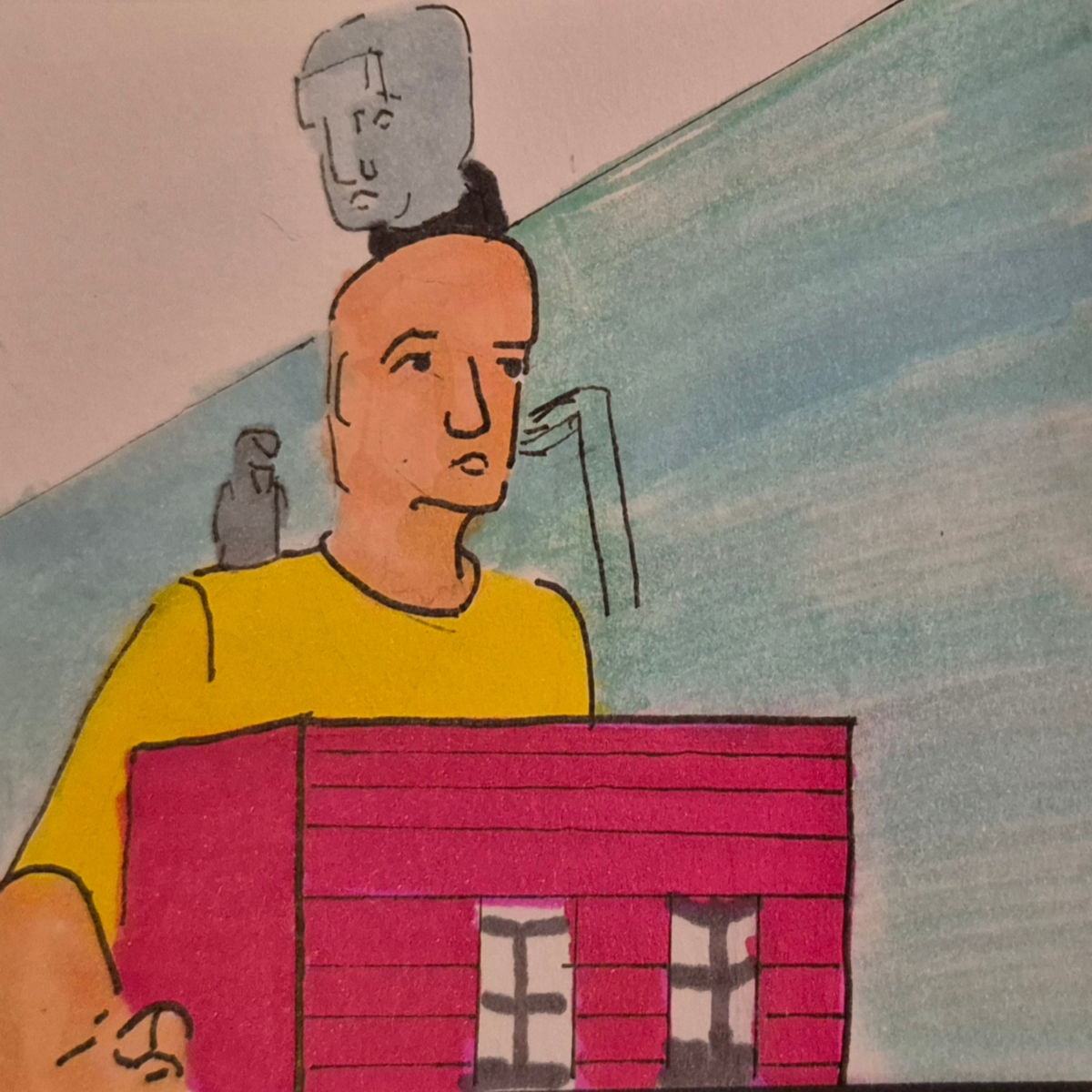 Inked Path: Appearance is adequate even when frightened.,  Amongst the frames, away-ink, comic art, comic strips, inkedpath, late to the party, puzzlement, Quibbles of the scribbles, the clone did it, used or not, webcomic