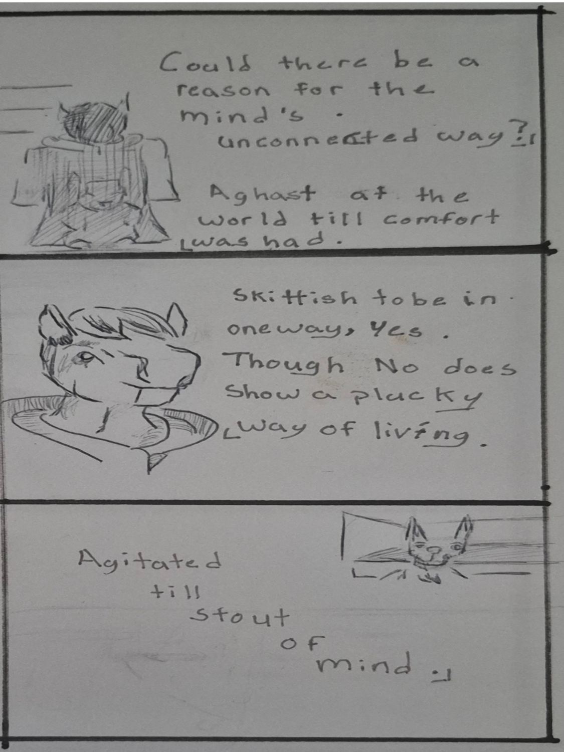 Inked Path: Taggers a wall, non-compos mentis,  Amongst the frames, away-ink, comic art, comic strips, inkedpath, late to the party, puzzlement, Quibbles of the scribbles, the clone did it, used or not, webcomic