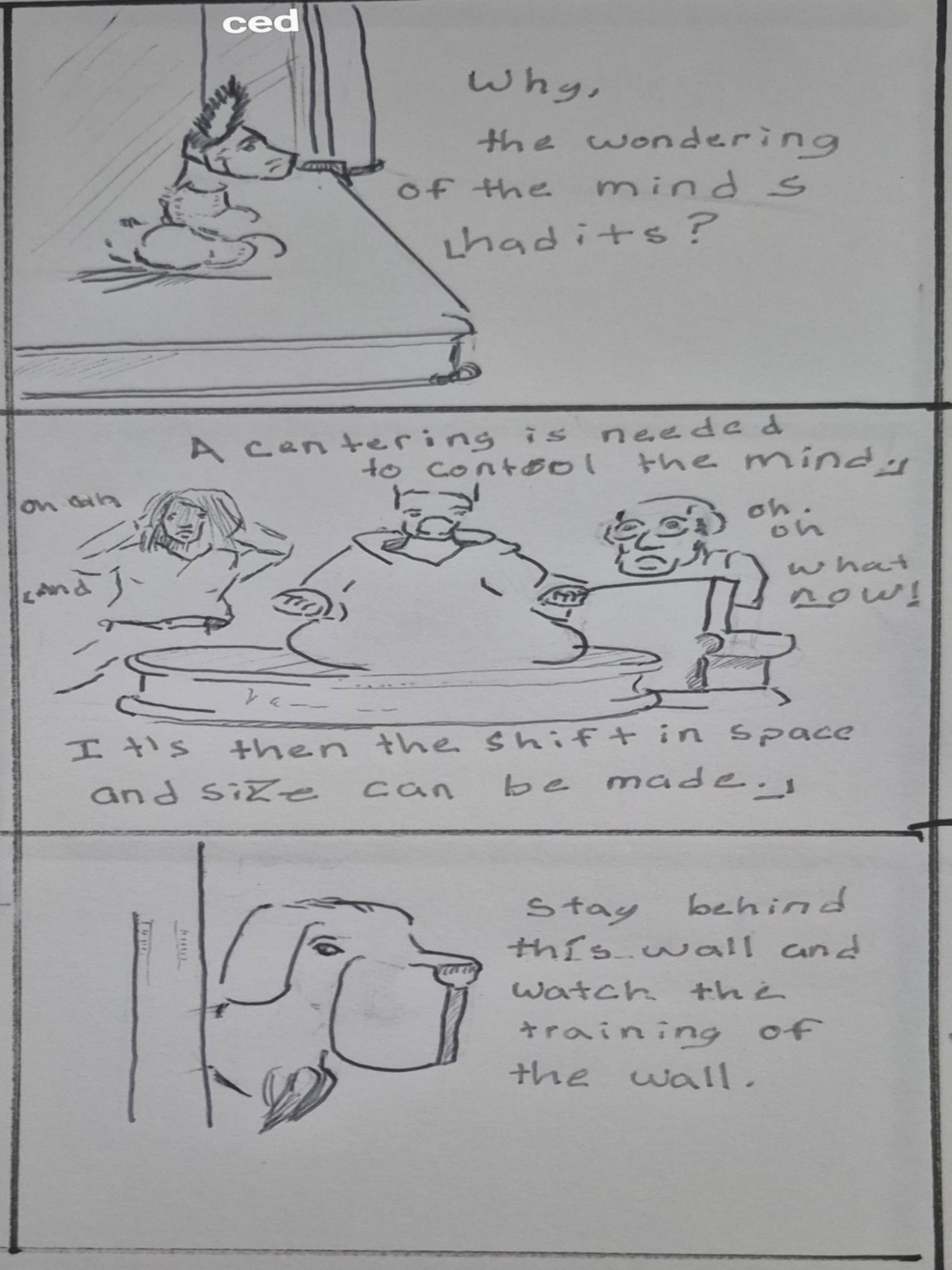 Inked Path: A flip over, see how it...,  Amongst the frames, away-ink, comic art, comic strips, inkedpath, late to the party, puzzlement, Quibbles of the scribbles, the clone did it, used or not, webcomic