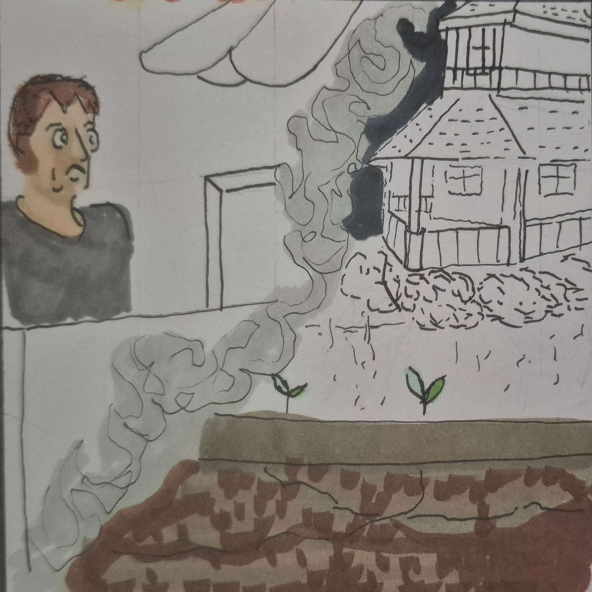 Inked Path: The stillness allows the drawing,  Amongst the frames, away-ink, comic art, comic strips, inkedpath, late to the party, puzzlement, Quibbles of the scribbles, the clone did it, used or not, webcomic