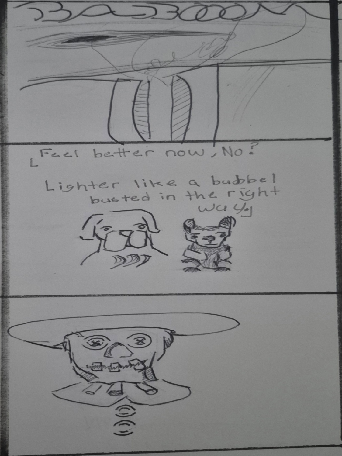 Inked path: Catalyzes without suppressibility,  Amongst the frames, away-ink, comic art, comic strips, inkedpath, late to the party, puzzlement, Quibbles of the scribbles, the clone did it, used or not, webcomic