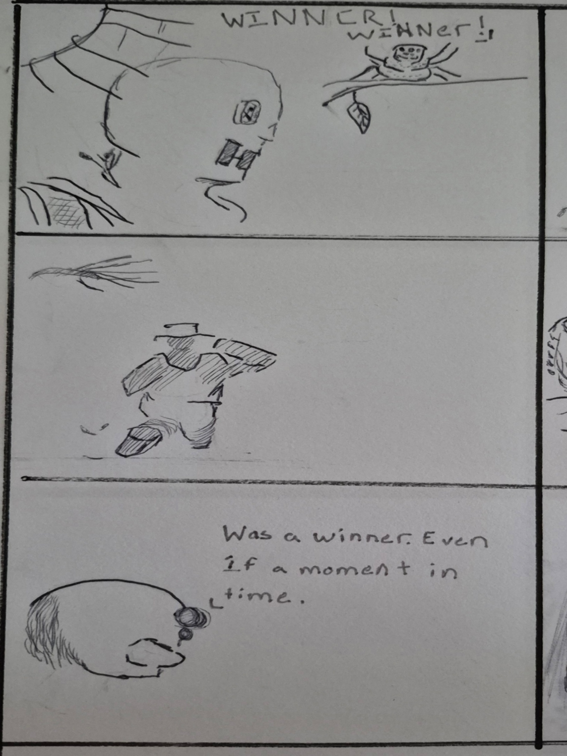 Inked Path: Appearance is adequate even when frightened.,  Amongst the frames, away-ink, comic art, comic strips, inkedpath, late to the party, puzzlement, Quibbles of the scribbles, the clone did it, used or not, webcomic