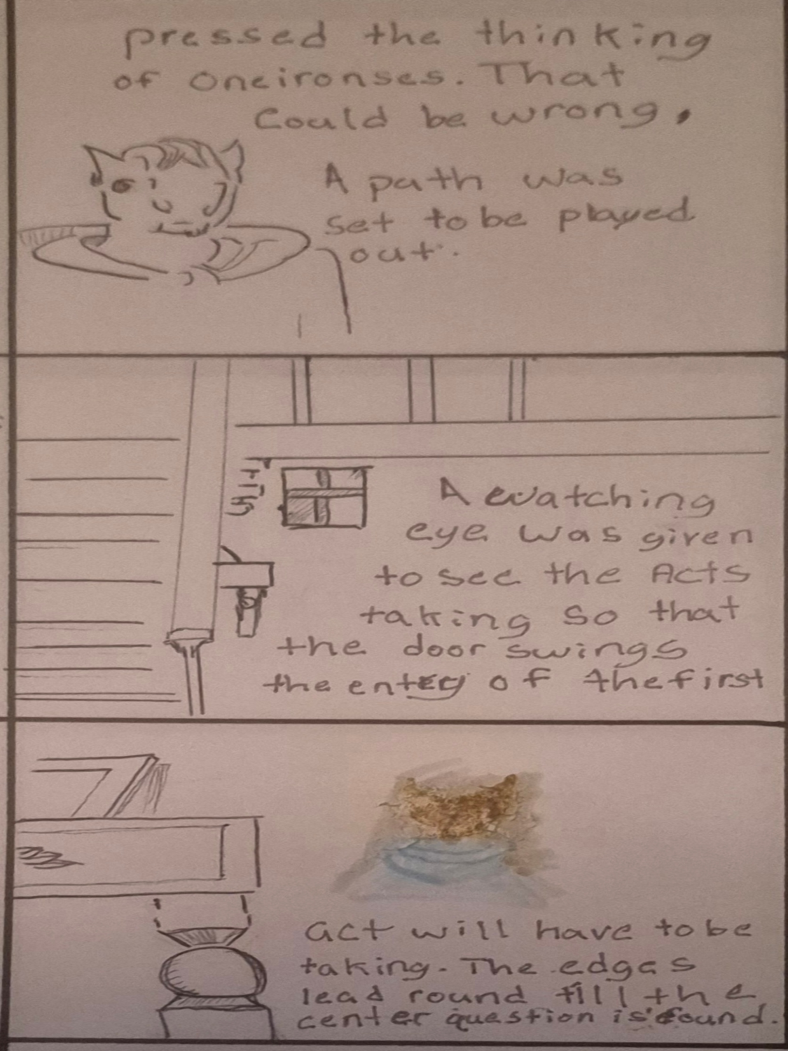 Inked Path: The stillness allows the drawing,  Amongst the frames, away-ink, comic art, comic strips, inkedpath, late to the party, puzzlement, Quibbles of the scribbles, the clone did it, used or not, webcomic