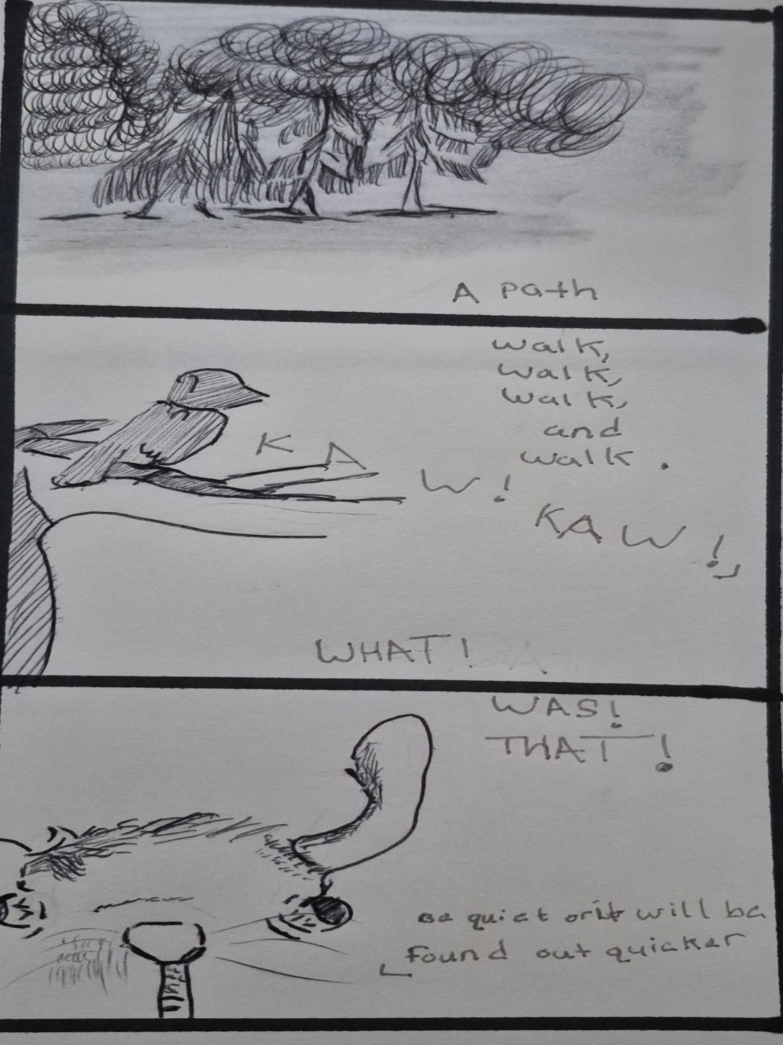 Inked Path: Black and White Twisting the Truth,  Amongst the frames, away-ink, comic art, comic strips, inkedpath, late to the party, puzzlement, Quibbles of the scribbles, the clone did it, used or not, webcomic