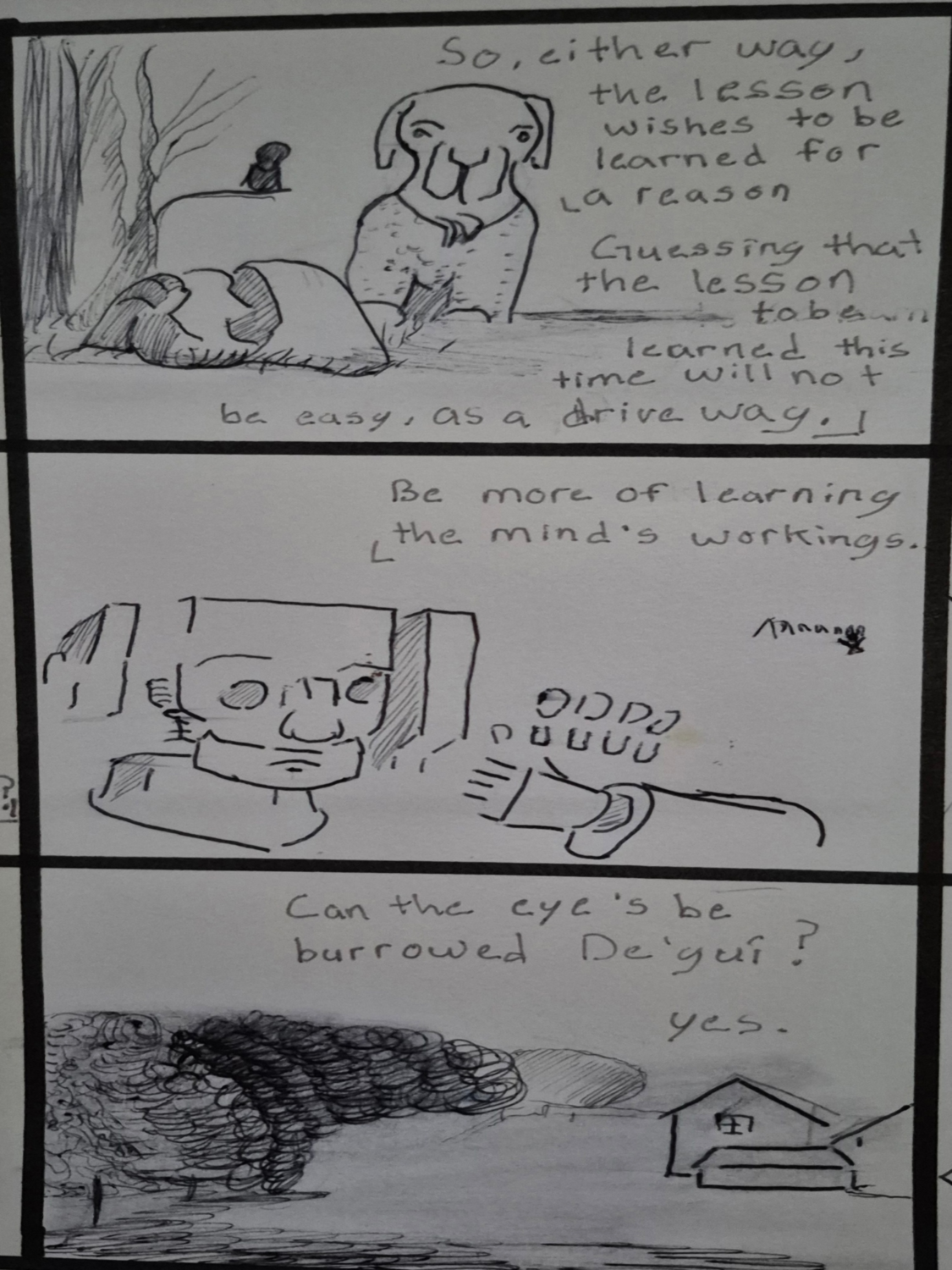 Inked Path: Imagination and Storytelling as Unifying Elements, comic art, comic strips, inkedpath, late to the party, puzzlement, Quibbles of the scribbles, the clone did it, used or not, webcomic.