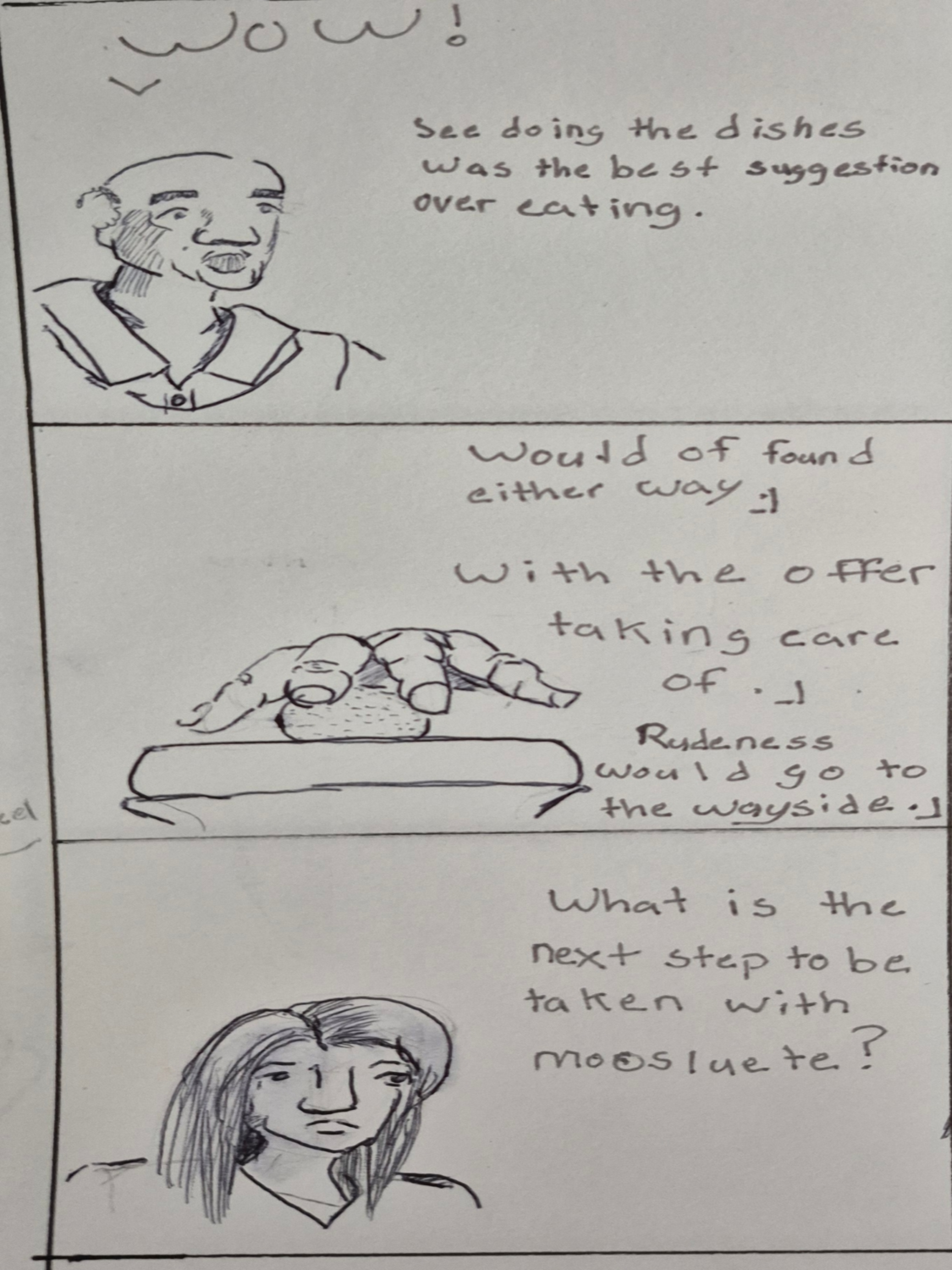 Inked Path: Unfinished Walls, Offering Reverence in Emptiness, comic art, comic strips, inkedpath, late to the party, puzzlement, Quibbles of the scribbles, the clone did it, used or not, webcomic.