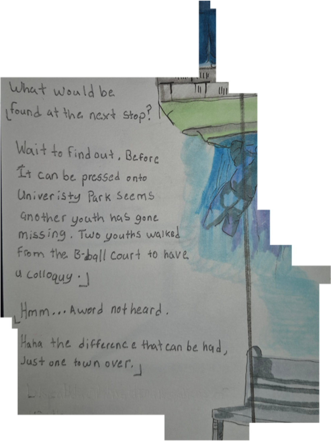 Inked path: A crazed thinking or a path. - web comic strip entry of - the clone did it