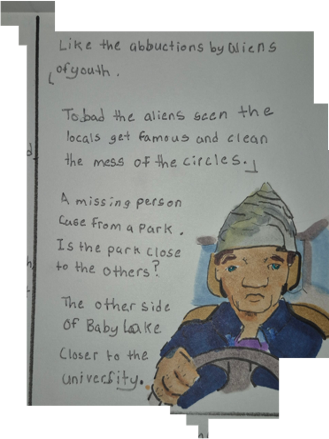 Inked path: A crazed thinking or a path. - web comic strip entry of - the clone did it