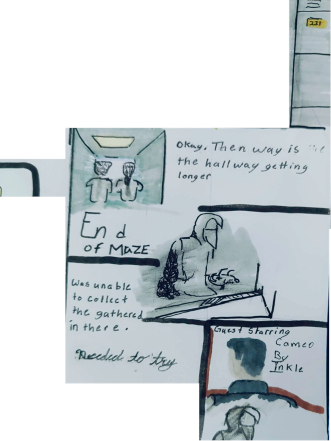 Inked Path: The maze for 2 is told.
Amongst the frames, away-ink, comic art, comic strips, inkedpath, late to the party, puzzlement, Quibbles of the scribbles, the clone did it, used or not, webcomic