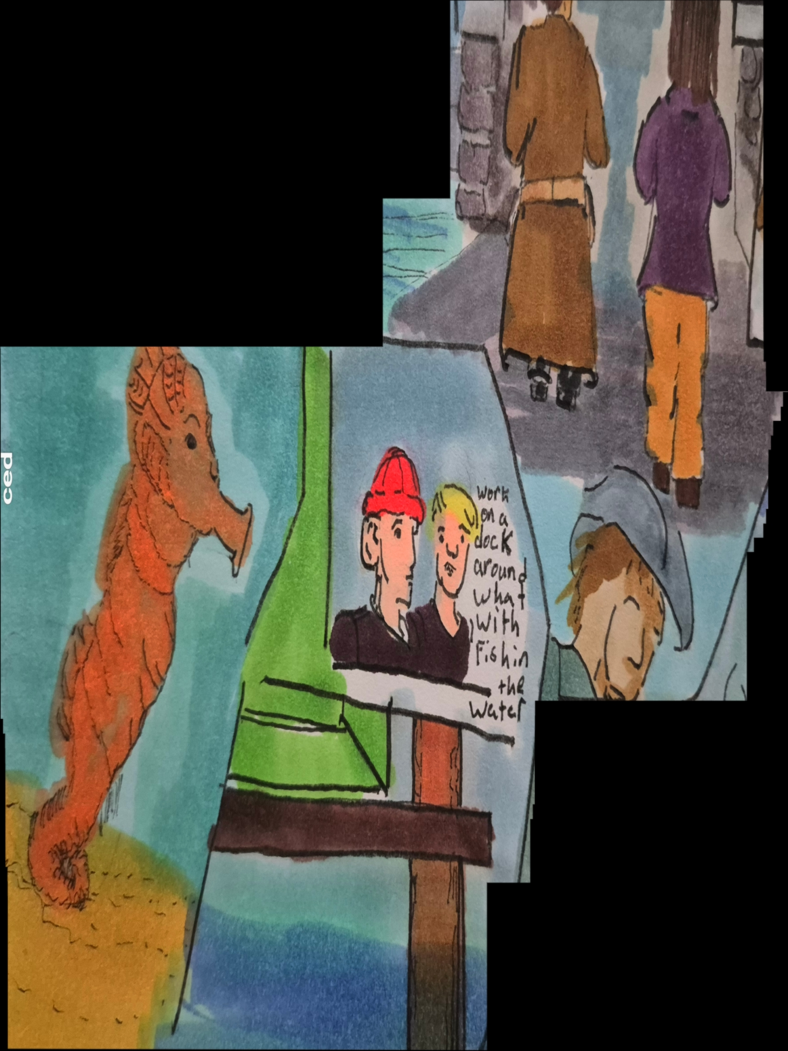 Inked Path: Taggers a wall, non-compos mentis,  Amongst the frames, away-ink, comic art, comic strips, inkedpath, late to the party, puzzlement, Quibbles of the scribbles, the clone did it, used or not, webcomic