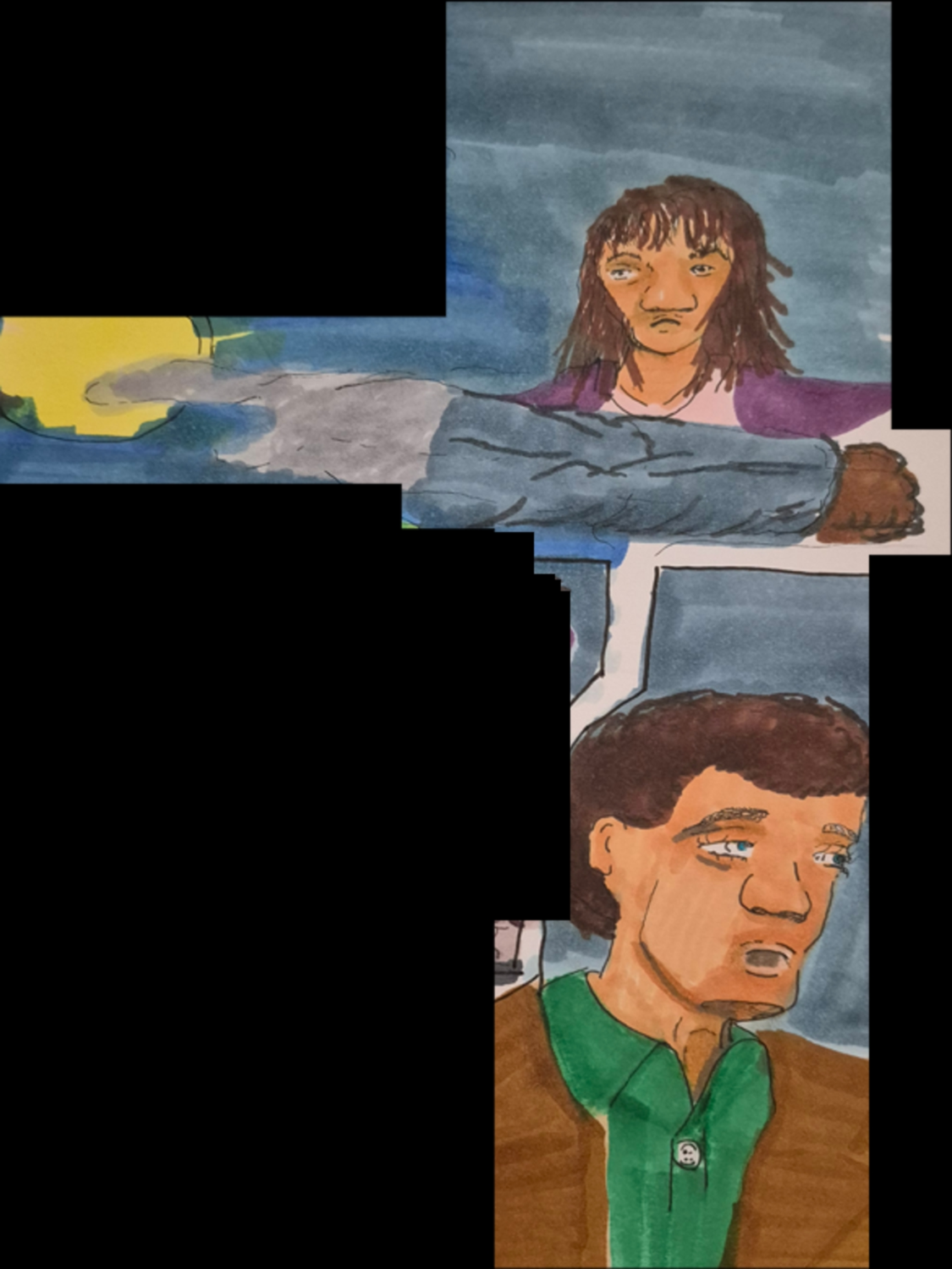 Inked Path: Taggers a wall, non-compos mentis,  Amongst the frames, away-ink, comic art, comic strips, inkedpath, late to the party, puzzlement, Quibbles of the scribbles, the clone did it, used or not, webcomic