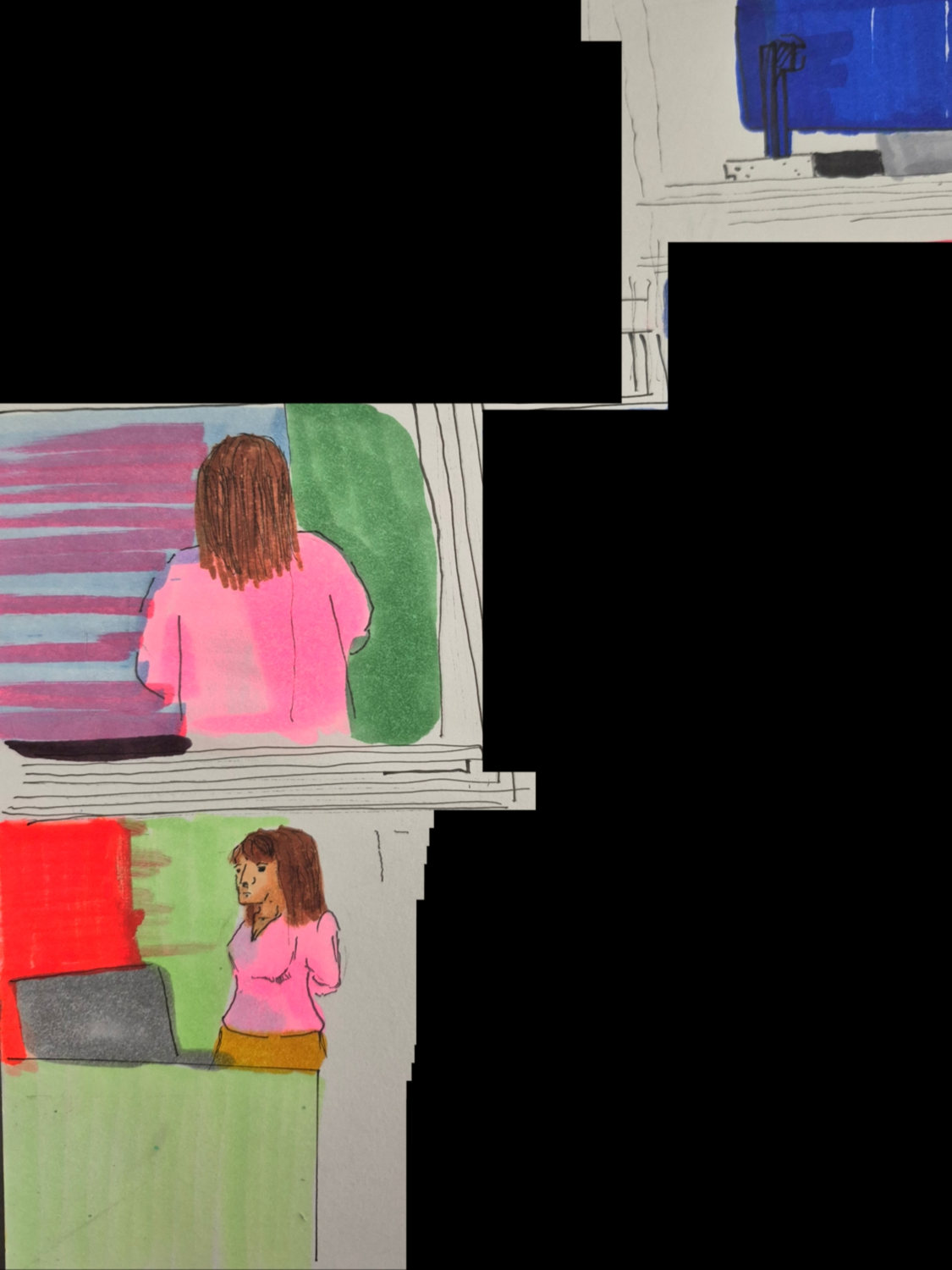 Inked Path: A flip over, see how it...,  Amongst the frames, away-ink, comic art, comic strips, inkedpath, late to the party, puzzlement, Quibbles of the scribbles, the clone did it, used or not, webcomic