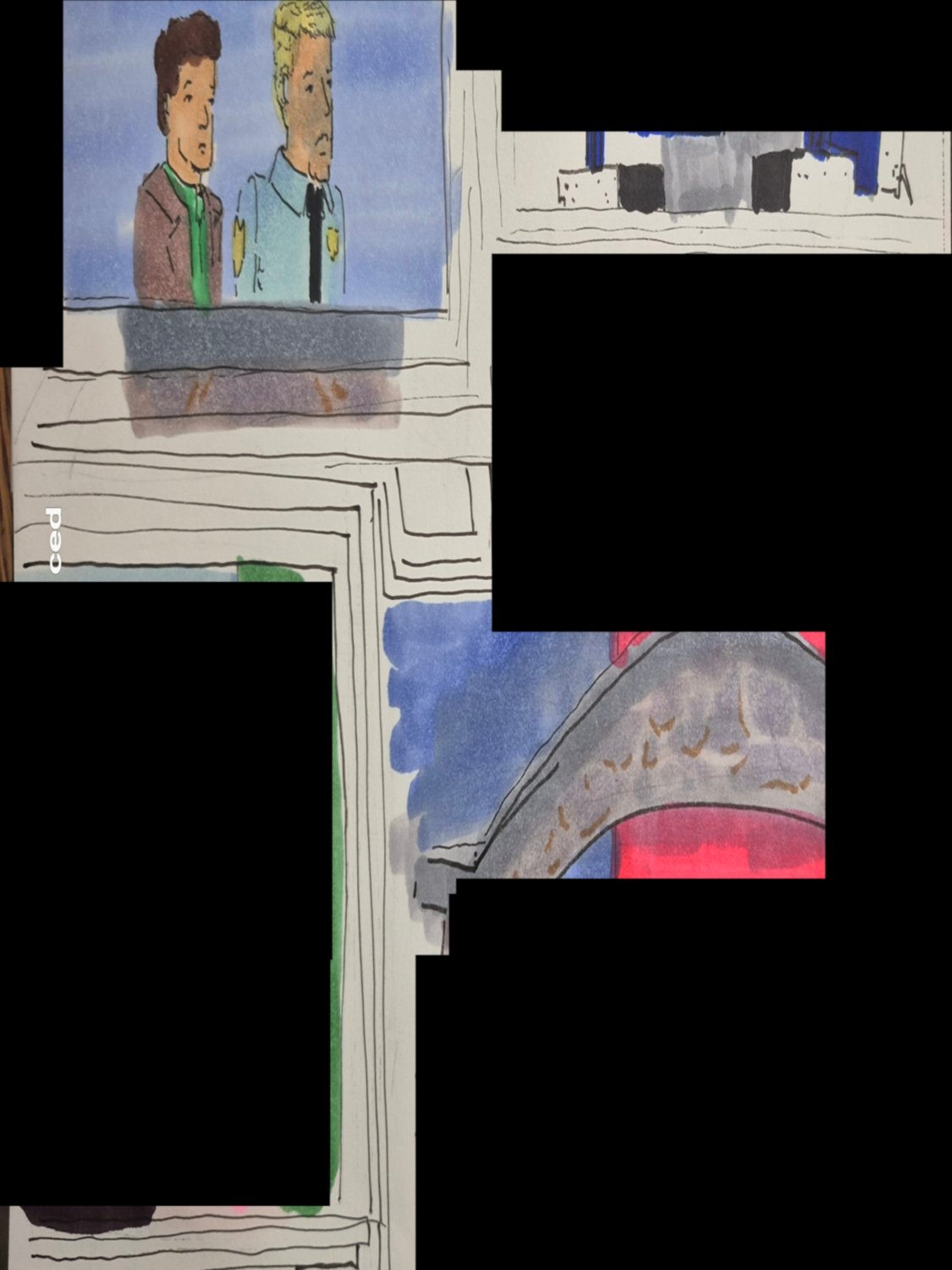 Inked Path: A flip over, see how it...,  Amongst the frames, away-ink, comic art, comic strips, inkedpath, late to the party, puzzlement, Quibbles of the scribbles, the clone did it, used or not, webcomic