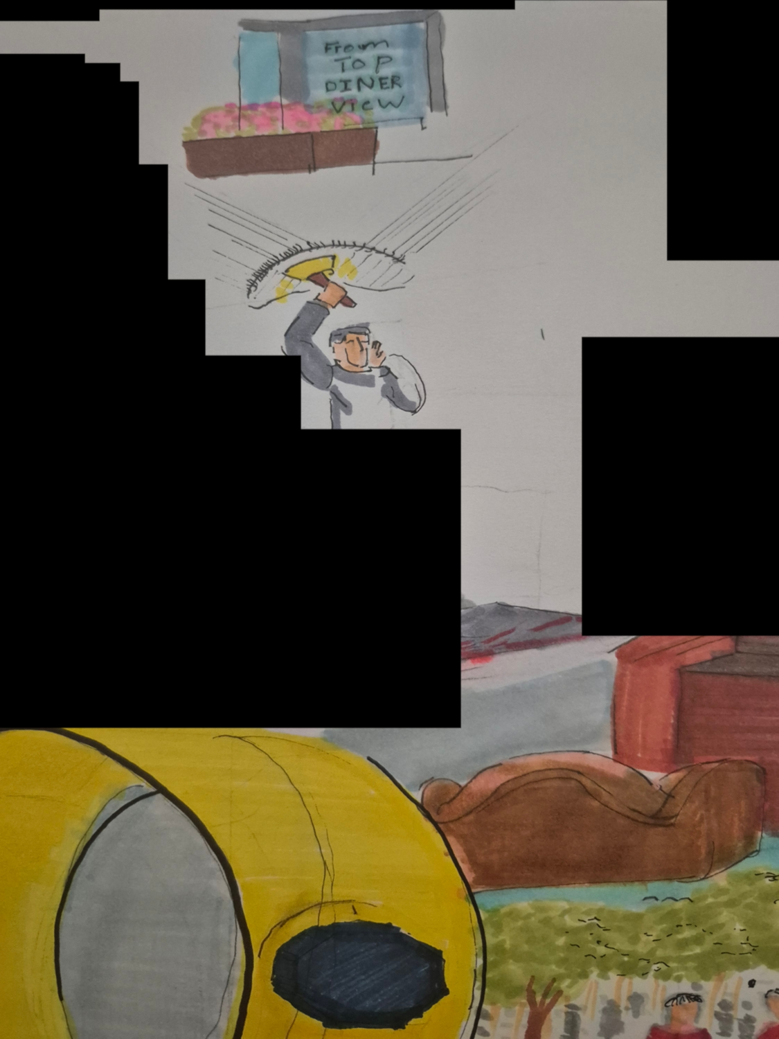 Inked Path: The stillness allows the drawing,  Amongst the frames, away-ink, comic art, comic strips, inkedpath, late to the party, puzzlement, Quibbles of the scribbles, the clone did it, used or not, webcomic