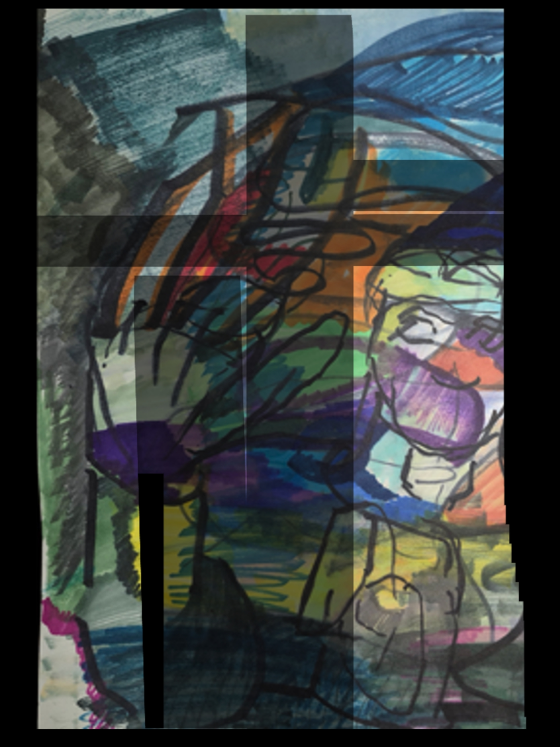 Inked path: A crazed thinking or a path. - web comic strip entry of - amongst the frames