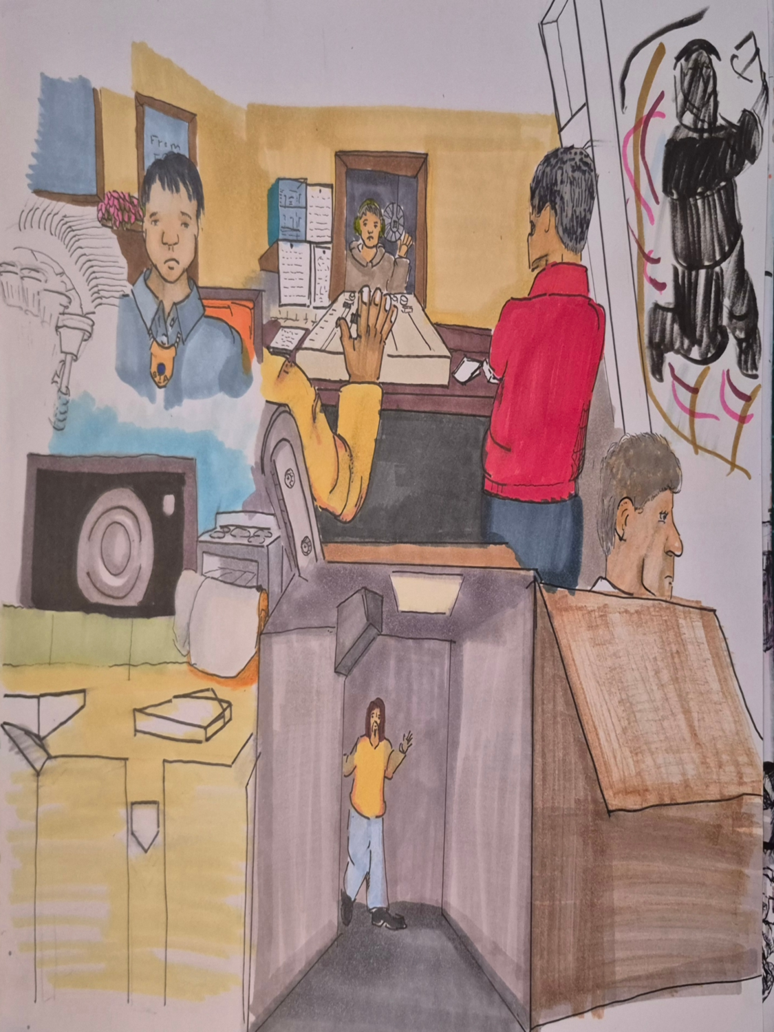 Inked Path: Black and White Twisting the Truth,  Amongst the frames, away-ink, comic art, comic strips, inkedpath, late to the party, puzzlement, Quibbles of the scribbles, the clone did it, used or not, webcomic