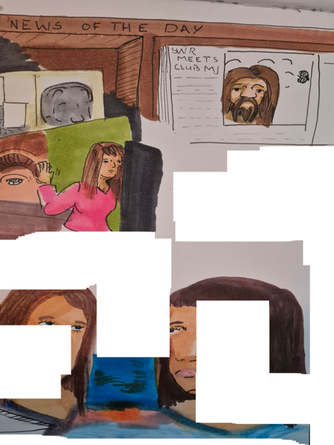 Inked Path: Black and White Twisting the Truth,  Amongst the frames, away-ink, comic art, comic strips, inkedpath, late to the party, puzzlement, Quibbles of the scribbles, the clone did it, used or not, webcomic