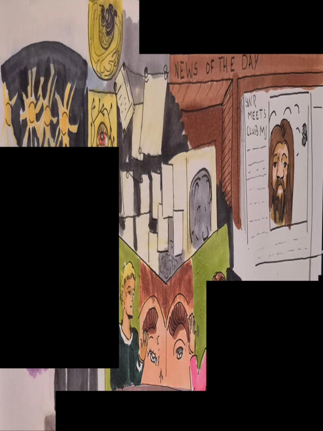 Inked Path: Black and White Twisting the Truth,  Amongst the frames, away-ink, comic art, comic strips, inkedpath, late to the party, puzzlement, Quibbles of the scribbles, the clone did it, used or not, webcomic