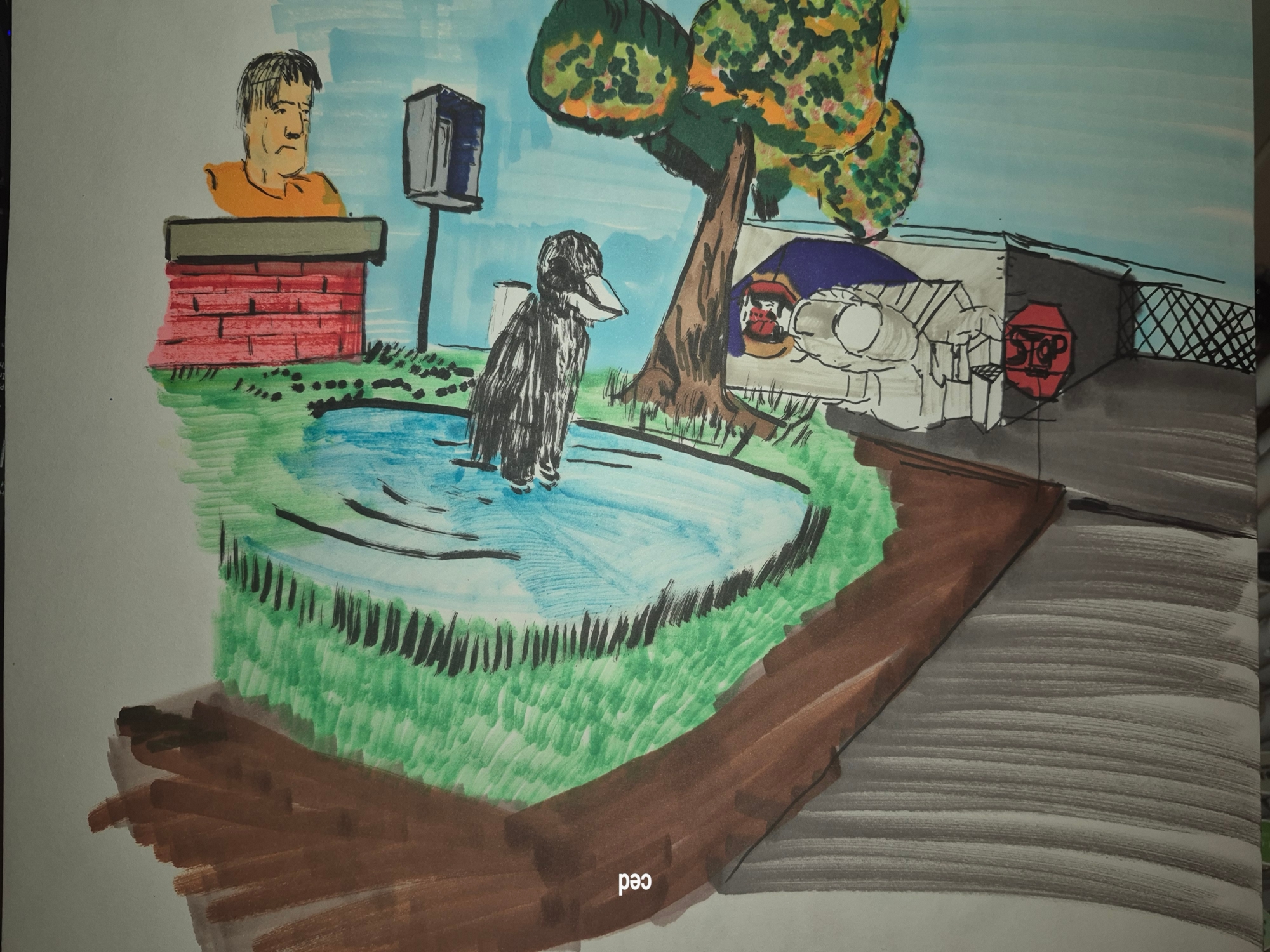 Inked Path: A clown is given a clue. Amongst the frames, away-ink, comic art, comic strips, inkedpath, late to the party, puzzlement, Quibbles of the scribbles, the clone did it, used or not, webcomic