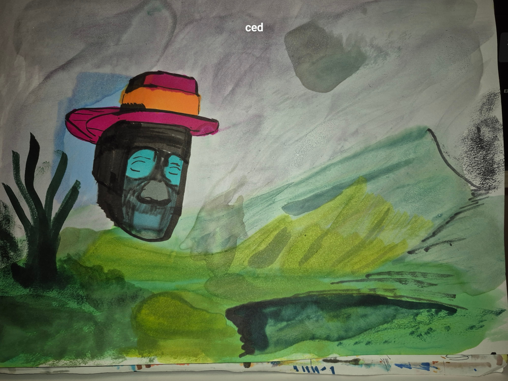 Inked Path: Floating Head Masked in The Bog