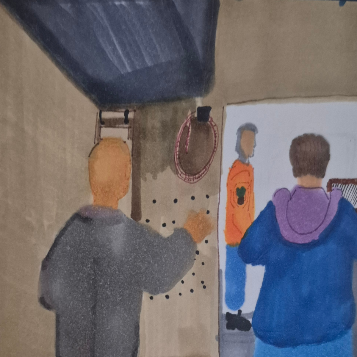 Inked Path: Unfinished Walls, Offering Reverence in Emptiness, comic art, comic strips, inkedpath, late to the party, puzzlement, Quibbles of the scribbles, the clone did it, used or not, webcomic.