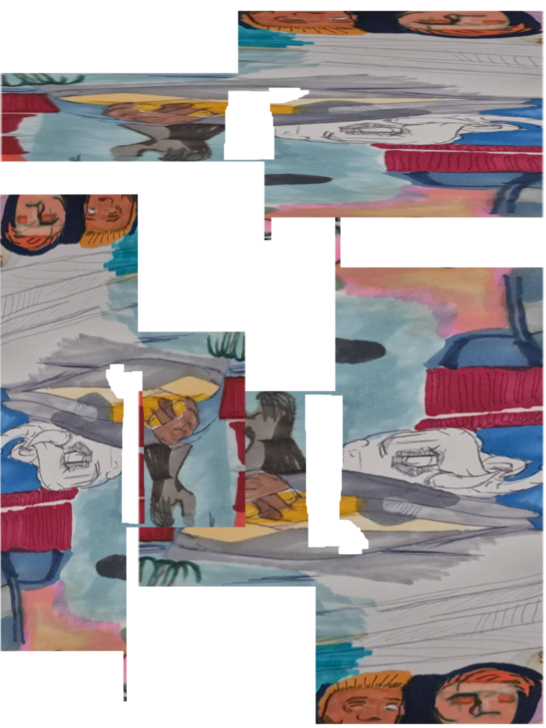 Inked Path: Taggers a wall, non-compos mentis,  Amongst the frames, away-ink, comic art, comic strips, inkedpath, late to the party, puzzlement, Quibbles of the scribbles, the clone did it, used or not, webcomic