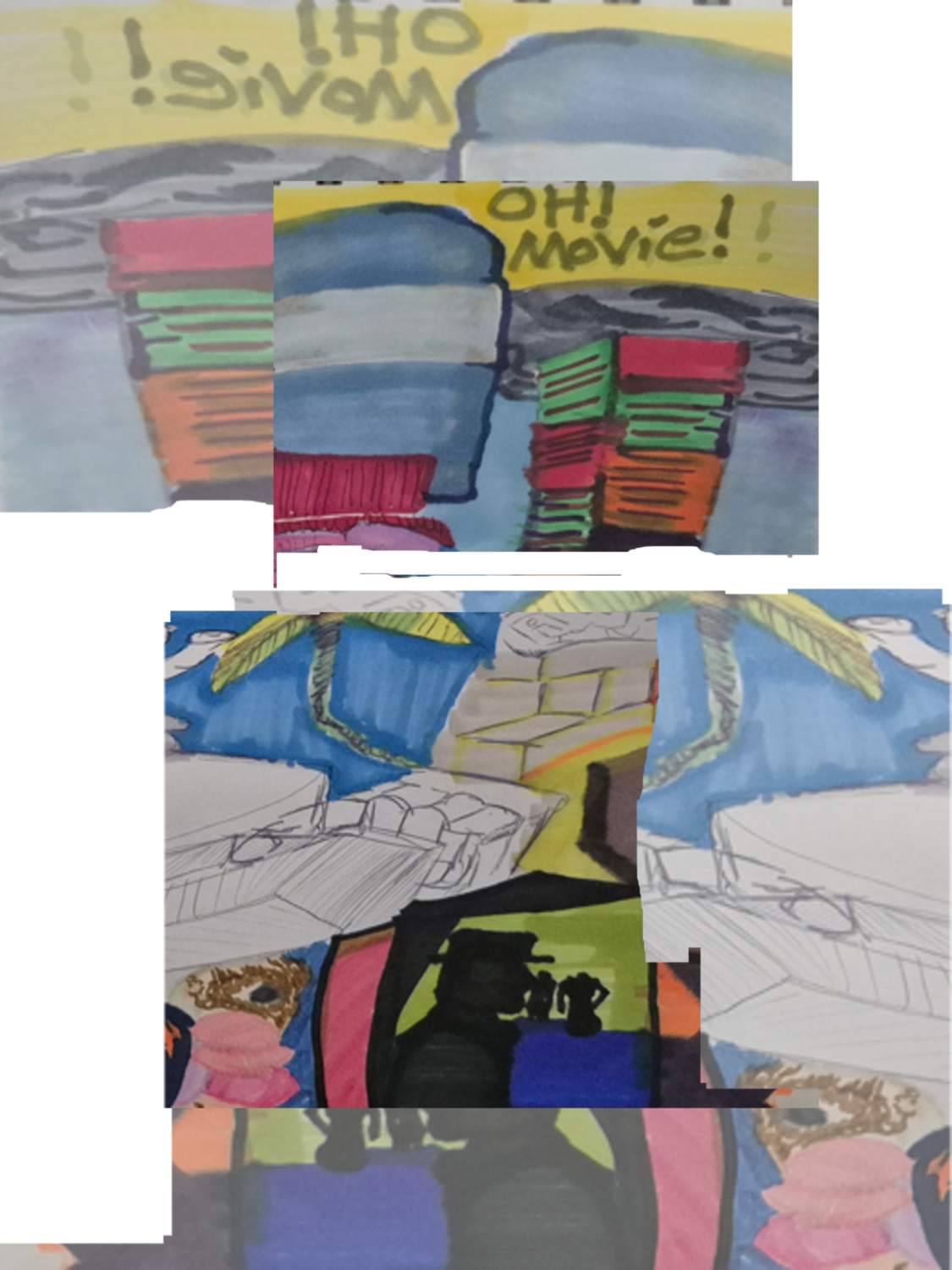 Inked Path: Taggers a wall, non-compos mentis,  Amongst the frames, away-ink, comic art, comic strips, inkedpath, late to the party, puzzlement, Quibbles of the scribbles, the clone did it, used or not, webcomic