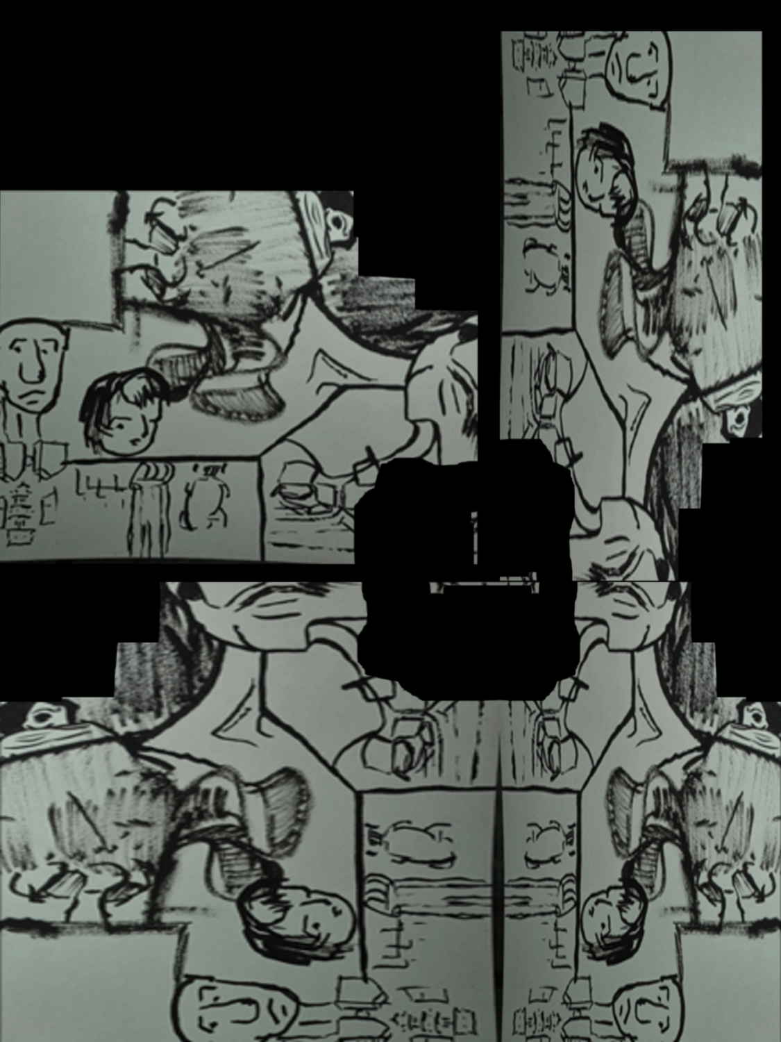 Inked Path: Black and White Twisting the Truth,  Amongst the frames, away-ink, comic art, comic strips, inkedpath, late to the party, puzzlement, Quibbles of the scribbles, the clone did it, used or not, webcomic