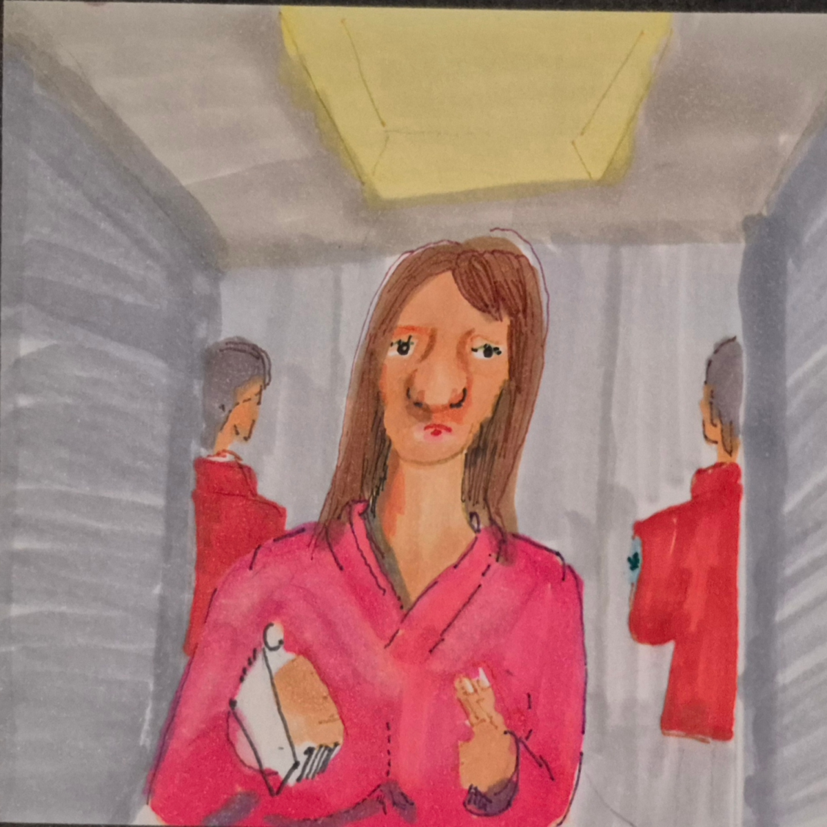 Inked path: Two Crowns Faced to The Crowd, comic art, comic strips, inkedpath, late to the party, puzzlement, Quibbles of the scribbles, the clone did it, used or not, webcomic.