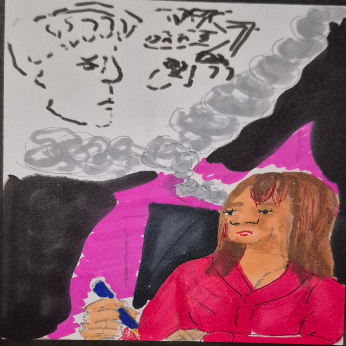 Inked path: Two Crowns Faced to The Crowd, comic art, comic strips, inkedpath, late to the party, puzzlement, Quibbles of the scribbles, the clone did it, used or not, webcomic.