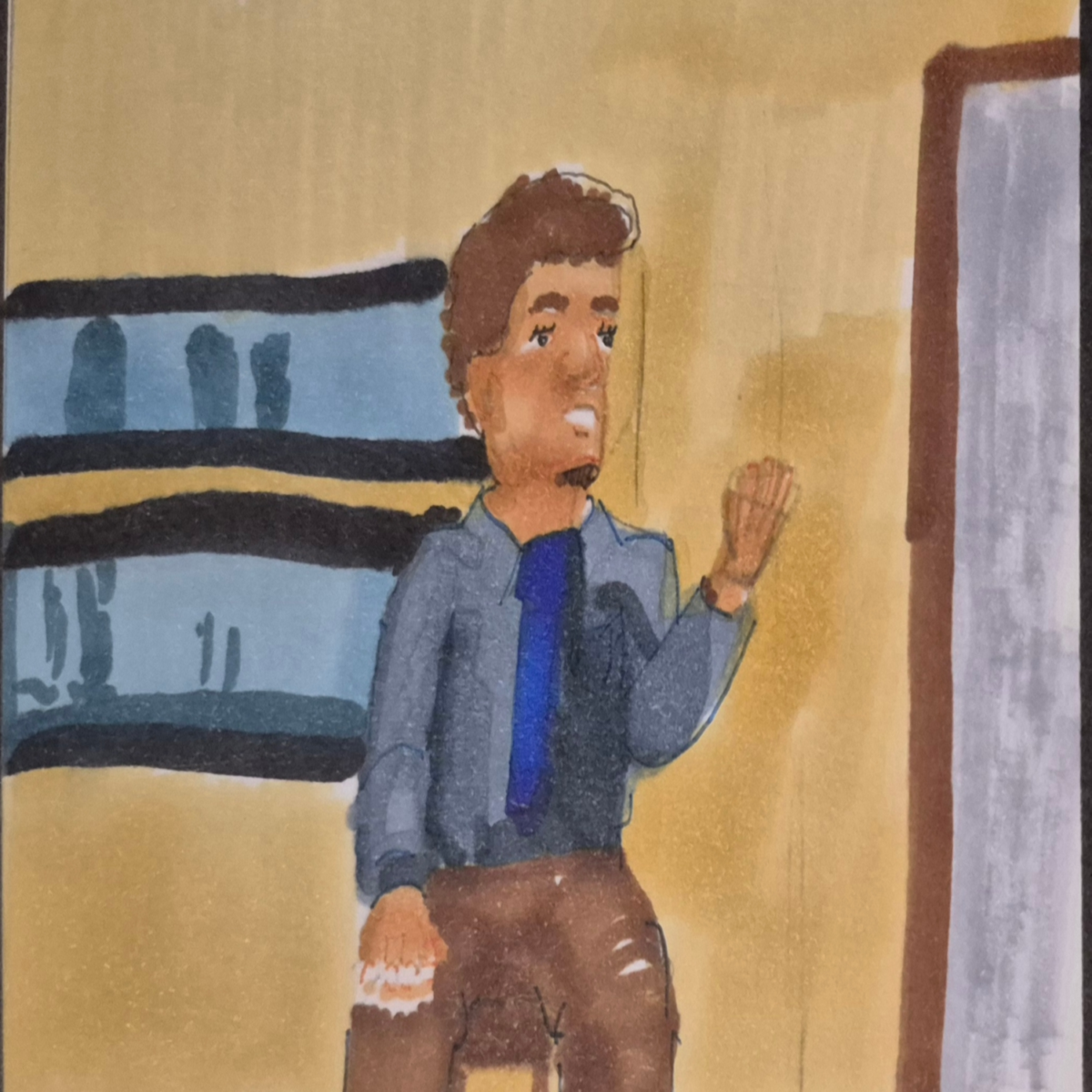 Inked path: Two Crowns Faced to The Crowd, comic art, comic strips, inkedpath, late to the party, puzzlement, Quibbles of the scribbles, the clone did it, used or not, webcomic.