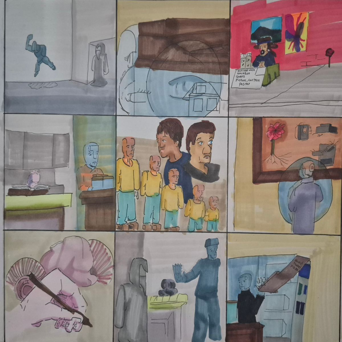 Giving the absurd influence on formatting art. right?, comic art, comic strips, inkedpath, Quibbles of the scribbles, the clone did it, , webcomic, Away-ink