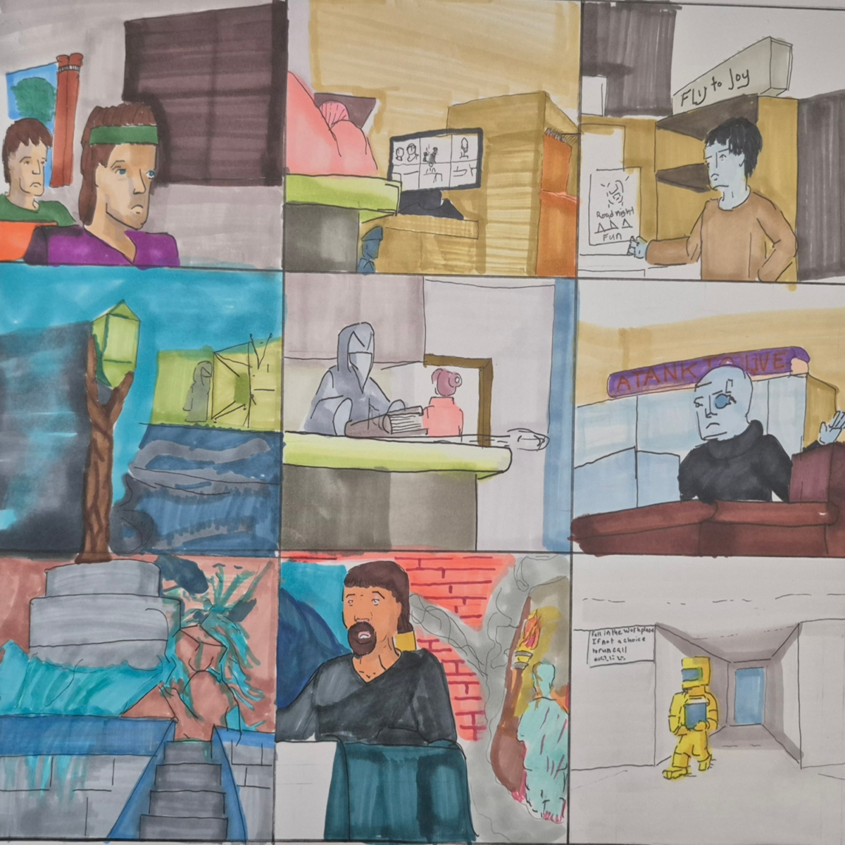 Giving the absurd influence on formatting art. right?, comic art, comic strips, inkedpath, Quibbles of the scribbles, the clone did it, , webcomic, Away-ink