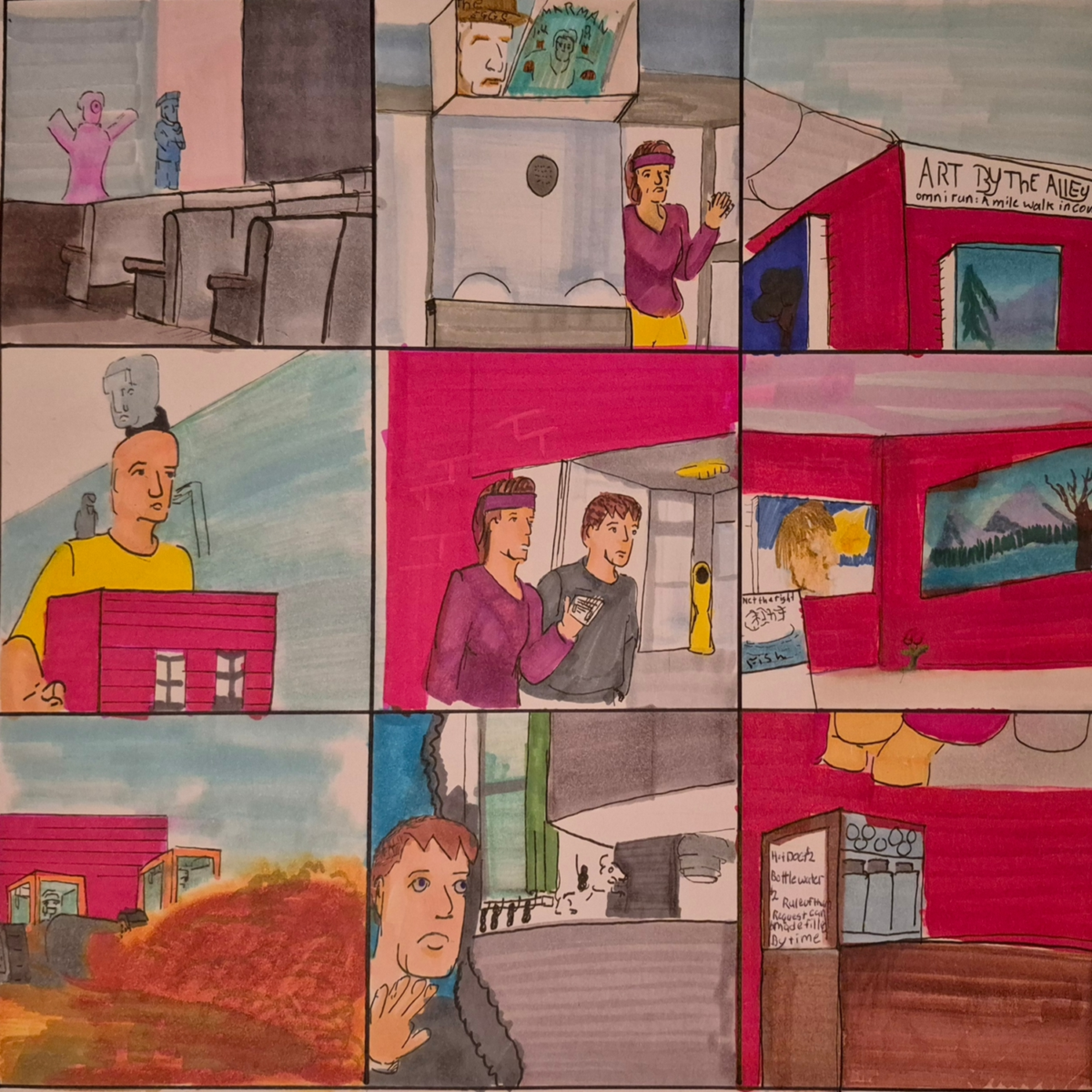 are added to give the comics a bit of a punch-up in the work presented. The walk and talk ends with the conspiracy theory of the camera flowers being used. While the testing for the pet was pushed to the limit in a cyclorama.