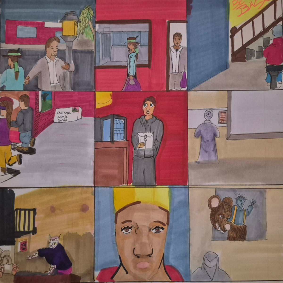 are added to give the comics a bit of a punch-up in the work presented. The walk and talk ends with the conspiracy theory of the camera flowers being used. While the testing for the pet was pushed to the limit in a cyclorama.