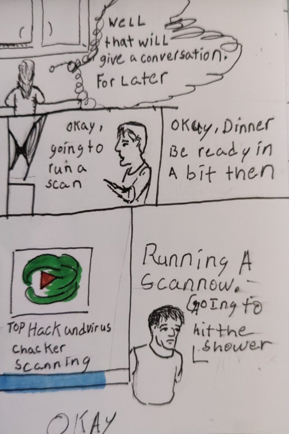 comic art, comic strips, inkedpath, Quibbles of the scribbles, the clone did it, webcomic, Away-ink,