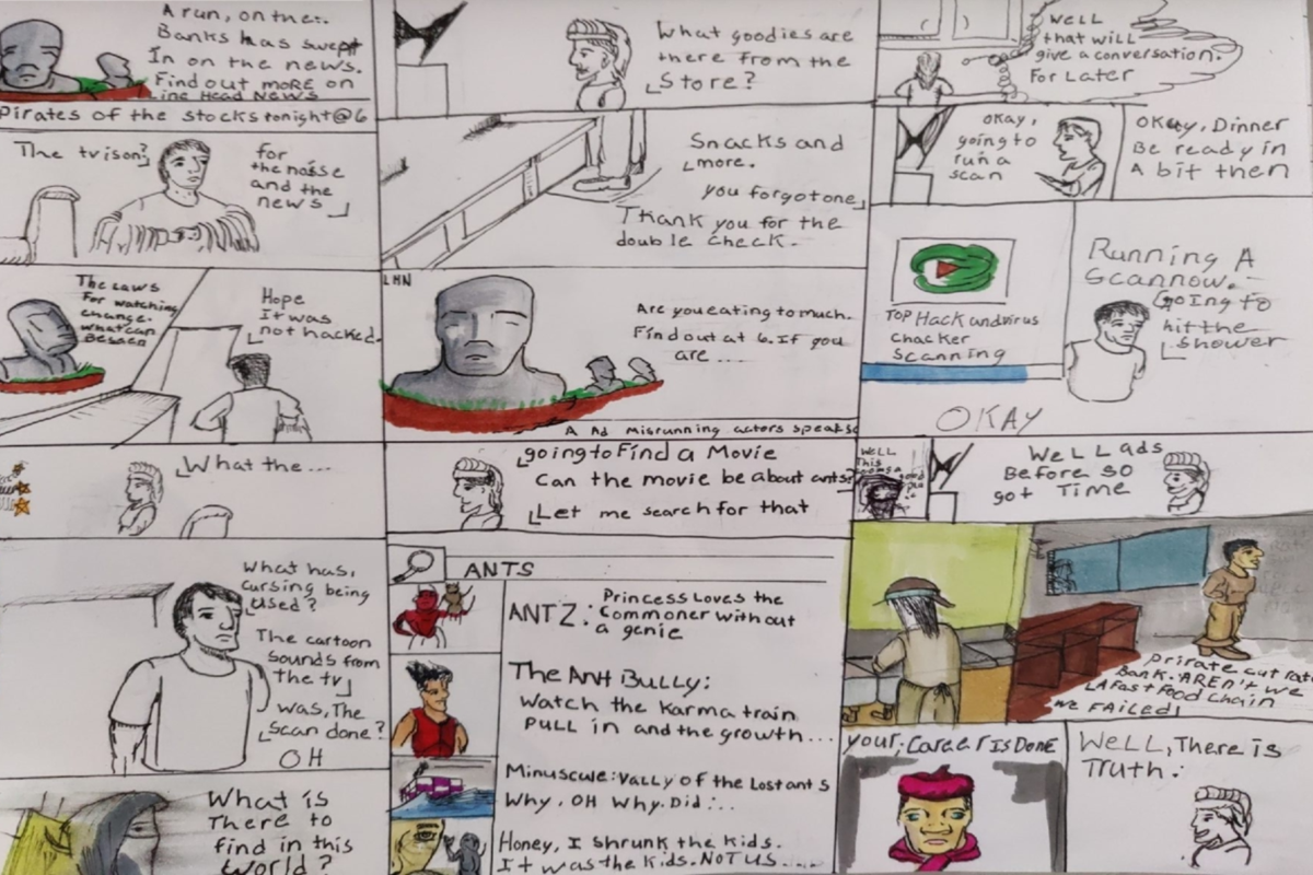 comic art, comic strips, inkedpath, Quibbles of the scribbles, the clone did it, webcomic, Away-ink,