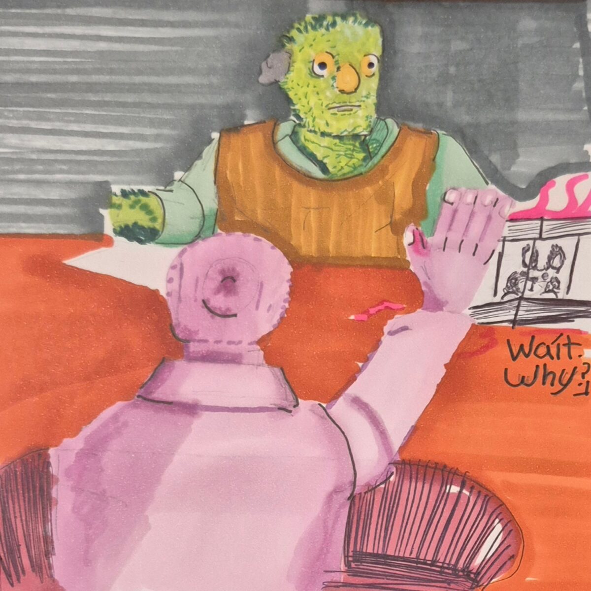 Giving the absurd influence on formatting art. right?, comic art, comic strips, inkedpath, Quibbles of the scribbles, the clone did it, , webcomic, Away-ink